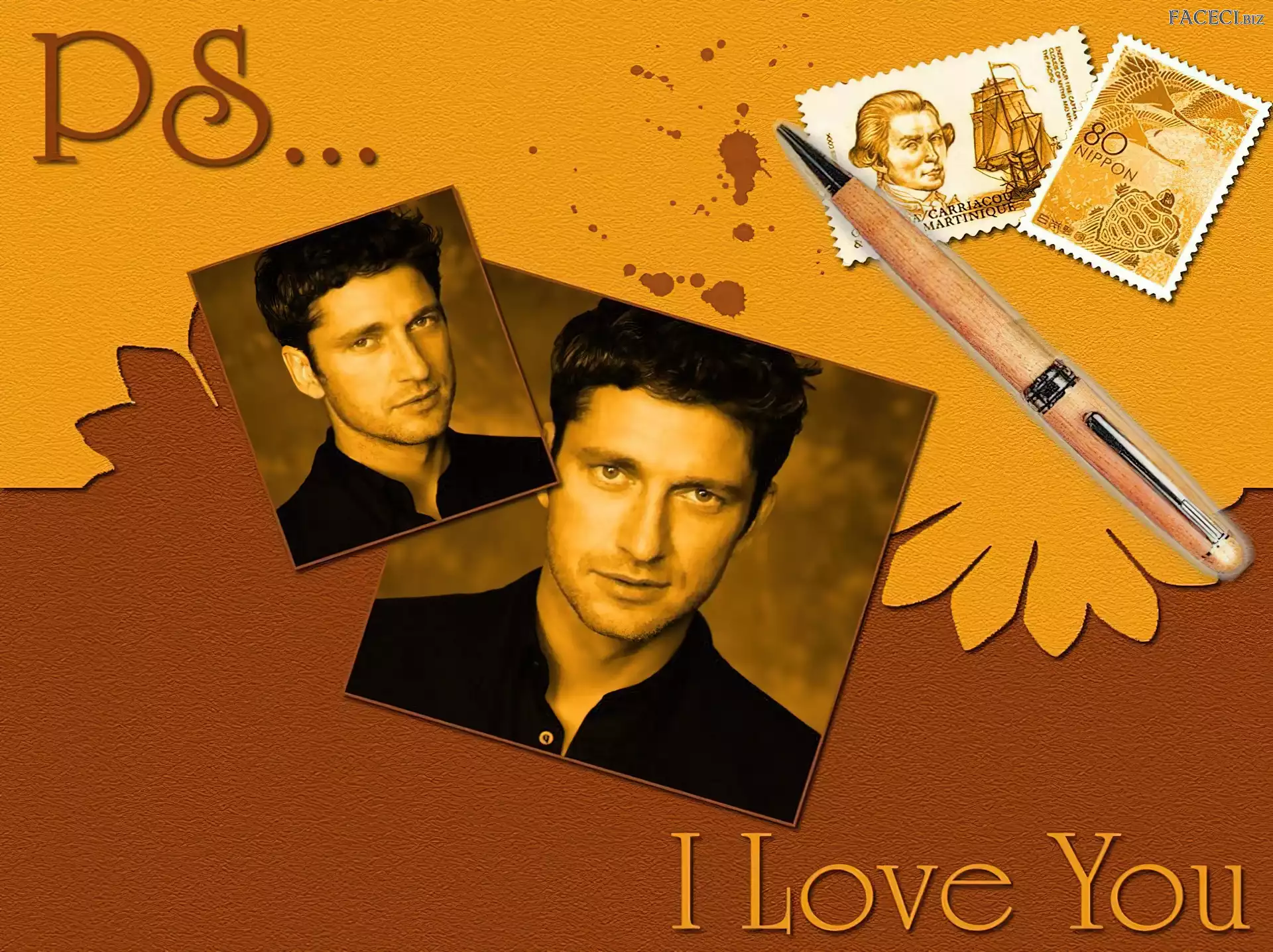 Gerard Butler, długopis