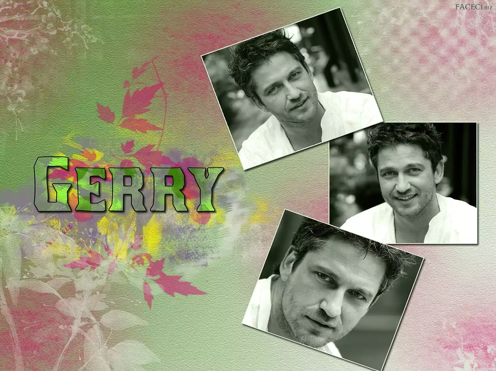 uśmiech, Gerard Butler, biała koszula